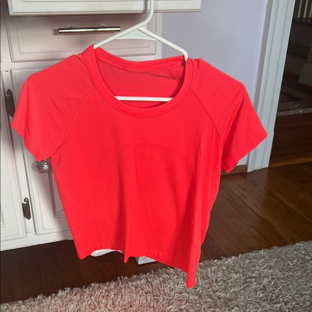 Lululemon Athletica Red Crop T-Shirt